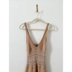Torn by Ronny Kobo Darcey Snowy Knit Crochet Dress in Lark and White Medium thumbnail 5