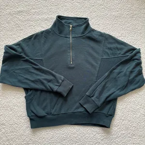 Garage Teal Mock Neck Cropped Quarter Zip Sweatshirt Pullover S Gorpcore Y2K thumbnail 1
