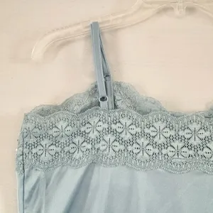 Petite Sophisticate Women’s blue Lace Sequined Satin Beaded Cami Vintage‎ Large thumbnail 4