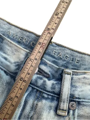 American Eagle Women’s 0 Acid Wash Distressed Denim Cutoff Shorts Super Stretch thumbnail 12