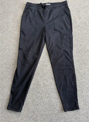 Maurice's Womens Black Cargo Jogger Pants‎ Size L Regular Utility Drawstring Stretch thumbnail 1