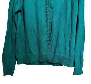 Lilly Pulitzer Sweater Womens Medium Green Crewneck Pullover Sweatshirt thumbnail 4