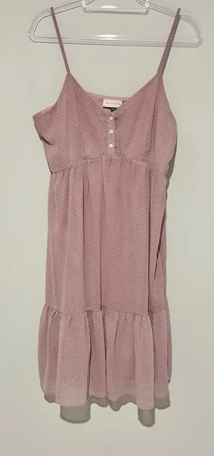 Alredine polka dot tiered babydoll dress dusty pink size large‎ thumbnail 1