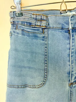 A Loves A Light Wash High Rise Wide Leg Jeans Size 26 Lattice Belt Flare thumbnail 6