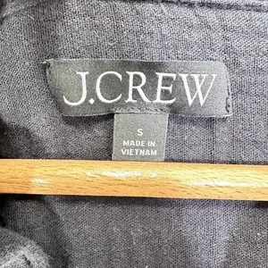 J. Crew Size S Gauzy Brushed Cotton Split V‎ Neck Roll Sleeve Black Mini Dress thumbnail 8