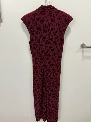 Taylor maroon velvet dress Red Size 8 thumbnail 2