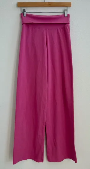 Brandy Melville Pink Priscilla Foldover Wide Leg Pants NWT thumbnail 1