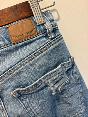 American Eagle 000 Highest Rise Baggy Straight Distressed Ripped Jeans Y2K thumbnail 7