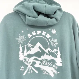 PINK Victorias Secret Womens Love Aspen Graphic Ski‎ Zip Up Hoodie Size XL Teal thumbnail 6