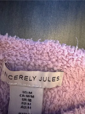 Sincerely Jules Lavender Boucle Teddy Knit Pullover Sweater M thumbnail 3