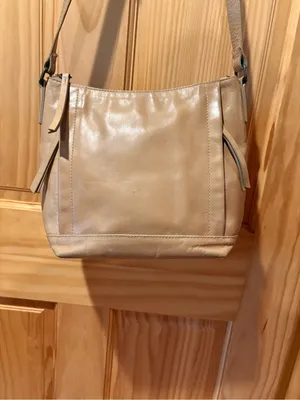 Lucky Brand leather crossbody bag soft tan/beige leather thumbnail 3