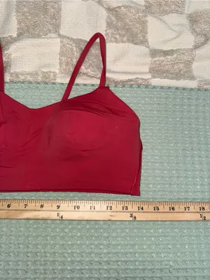 Lululemon Like a Cloud Bra Red Double Strap Bralette Light Support Womens M thumbnail 2