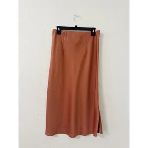 Rachel Zoe Satin Slip Midi Skirt Size 6 Bronze Copper Bias Cut thumbnail 3