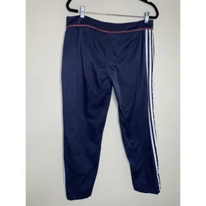 Adidas Blue Sz Large Three Stripe Pants Pockets Twill thumbnail 4