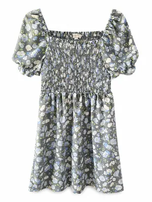 Loft Floral Smocked Mini Dress thumbnail 1