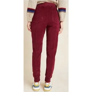 Anthropologie Leigh Corduroy Cargo Jogger Pants Burgundy Maroon Utility thumbnail 2
