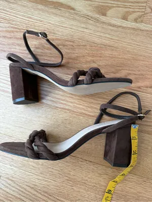 Tuckernuck x Studio McGee Wren Brown Suede Block Heel Sandals Ankle - Size 8 thumbnail 2