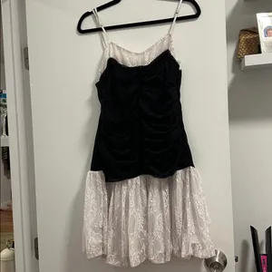 Lush Two Tone Lace Bubble Hem Minidress thumbnail 8