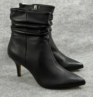 Bella Vita Size-6W~Woman Danielle Leather Black Slouch Ankle Booties thumbnail 1