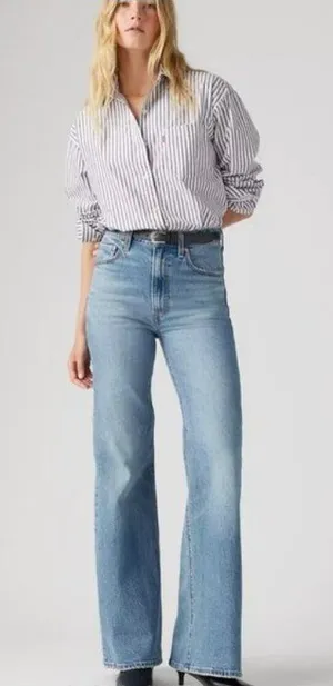New Levi’s 30x30 Premium Ribcage Bell Flare Jeans Maximum Story Medium Wash thumbnail 1