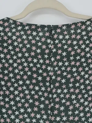 Boden Hyacinth Dress 8R Green Scattered Stars 3/4 Flutter Sleeve 100% Viscose thumbnail 9