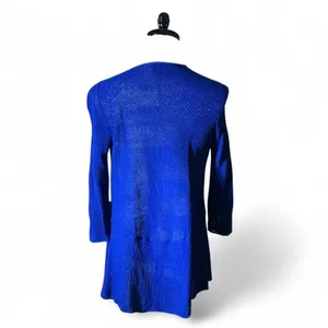 Ann Taylor Women's‎ Blue Knit Cardigan Open Front Size Coastal sustainable thumbnail 2
