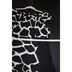 Karen Millen Dress Women 10 Black Giraffe Print Great Sheath Cap Sleeve Cotton thumbnail 8