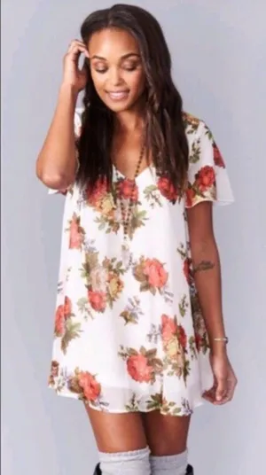 Show Me Your Mumu White Floral Mini Dress thumbnail 1