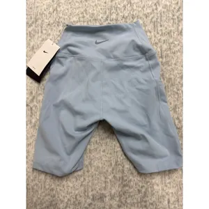 Nike‎ One Womens High Rise 8 Inch Biker Shorts Light Blue FZ6758-440 XS…. thumbnail 3