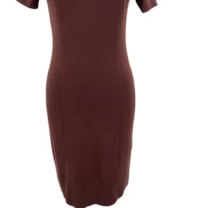 Ottod'Ame Cocoa Sheath Dress Pencil V-Neck Short Sleeve‎ Brown Size US 4 thumbnail 6