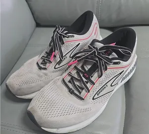 Brooks Women's White and Pink Athletic Running Shoes thumbnail 1