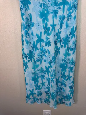 Vintage Mariposa Blue Floral Mini Dress Womens M Y2K 90s Girly Casual Coquette thumbnail 7