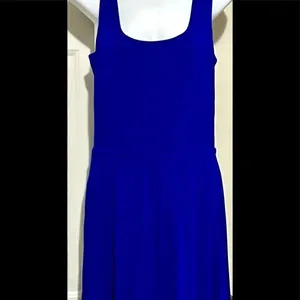 J. Jason Wu Regular Flowy Knit Royal Blue MIDI with Shirred Hem Detail- Small thumbnail 4
