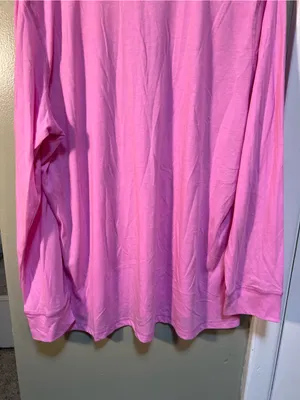 Joe Boxer Women’s Plus Size 2X Pajama Top Light Pink Long Sleeve Important Stuff thumbnail 8