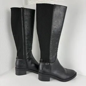 Life Stride Bristol black faux leather riding boots thumbnail 1