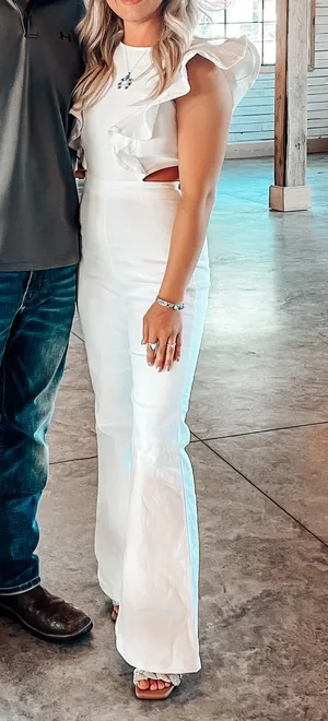 White Flare Jumpsuit thumbnail 2