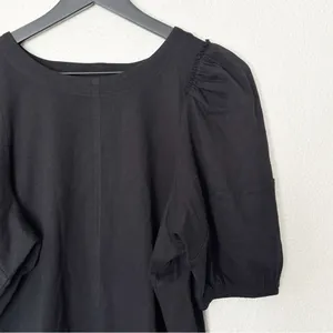 Madewell Top Womens Puff-Sleeve Tee Short Basic Everyday Staple Black Size L NEW thumbnail 4