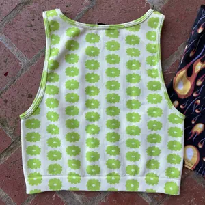 Zara Flower Power Cropped Ribbed Tank thumbnail 4