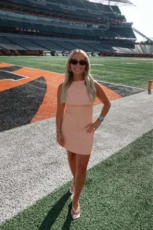 More to Come Cosette Mini Dress in Orange Stripe thumbnail 3