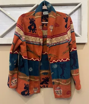Lake Matley fleece jacket no size tag.‎ See pics for measurements. Aztec thumbnail 1