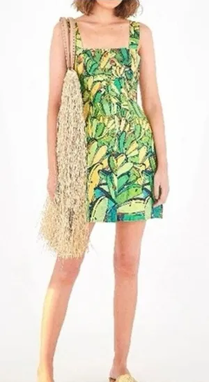 Farm Rio Green Banana Dress size small thumbnail 1