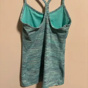 Lululemon Power Y Tank Heathered Green Tank Top- Size 4 thumbnail 3