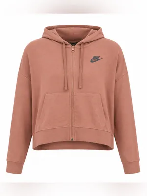 Nike Sportswear Gym Vintage Full Zip Hoodie Coral Pink S thumbnail 2