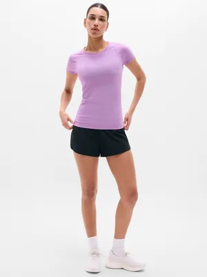 New Athleta L Momentum Seamless Short Sleeve Tee Wildflower Violet Large thumbnail 4