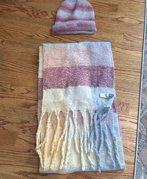 Lucky Brand Mismatched, Brandon, Old Navy, beanie and scarf winter set thumbnail 1