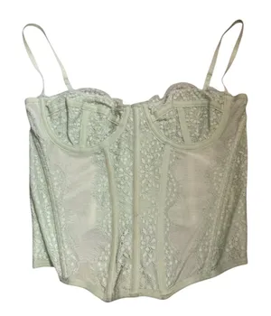 Fairycore Out From Under by Urban Outfitters Modern Love Corset in Lime Green thumbnail 1