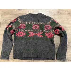 SUNDANCE L wool Blend‎ Cardigan Zip Front Gray Pink Round Neck thumbnail 2