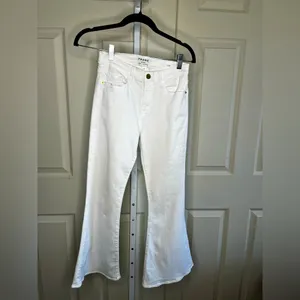 FRAME Le Bell White Flare Wide-Leg Jeans Size 25 thumbnail 2