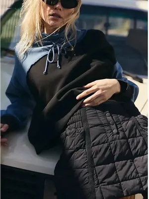Free People Movement Pippa Quilted Black Skirt Size X-Small thumbnail 3