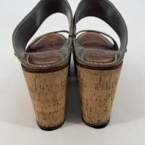 Sam Edelman Dali Taupe Suede Cork Platform Wedge Sandals‎ Womens 8.5M thumbnail 3